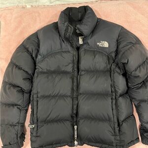 Black North Face down jacket size medium